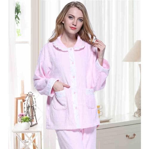 Pink Color Womens Sleep Lounge Robe Gown Sets Super Soft
