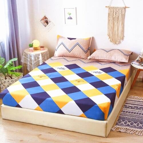 1pcs Kuup Sanding Process Sheet on Elastic 160 200 Aloe Cotton Fitted Sheet Queen Bed Sheets 150 Spring 360 Degree Full Package