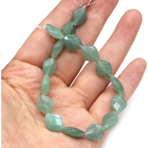 16pcs Quadrilateral Natural Stone Bead Grey Agates Bracelet Necklace Jewelry For DIY Jewelry Birthday Gift Size 10x14mm