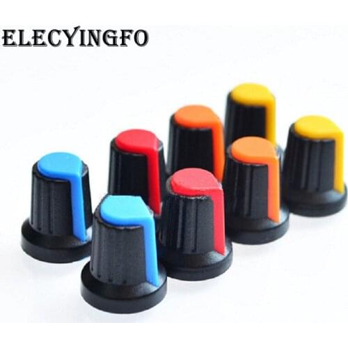 40pcs 4colors Potentiometer Switch Knob Cap Plastic Knobs 15*17*6mm Shaft WH148 knob Plum handles