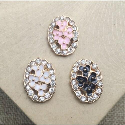50pcs Wedding Hair Decor Flower Rhinestone Crystal Buckle Applique Flatback Floating Enamel Charms Bag Shoes Garment Ornament