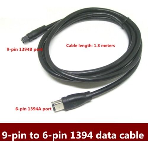 9-pin to 6-pin 1394 data cable 1394b cable 6p-9p high-speed cable length 1.8 meters