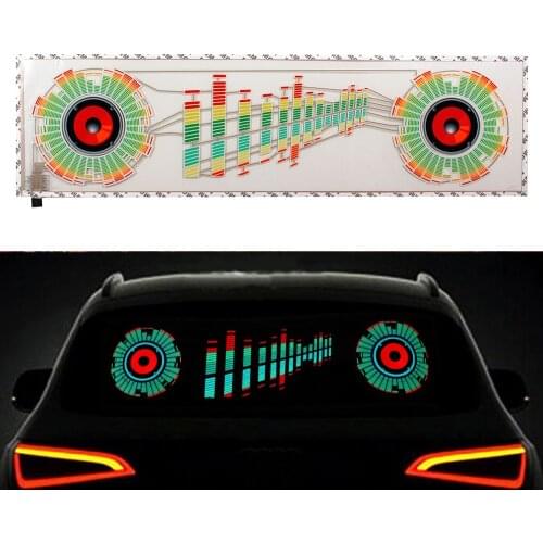 90*25cm Car LED Music Rhythm Flash Light Sound Activated Sensor Equalizer Rear Windshield Sticker Styling Neon Lamp Accessories