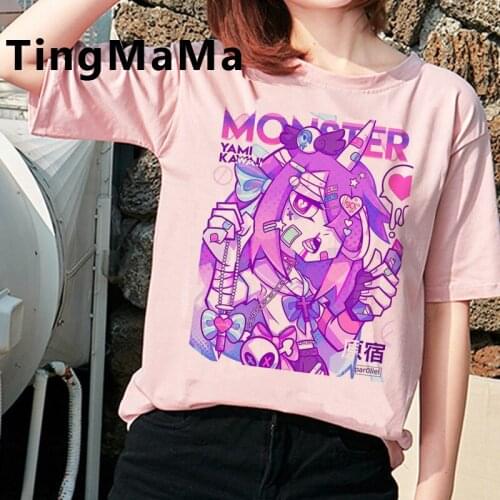 Japanese Anime Harajuku E-girls Punk summer top tshirt women japanese 2021 grunge aesthetic harajuku kawaii t shirt harajuku