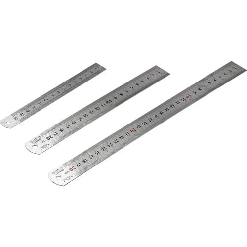 DIYWORK Gauging Tool Double Sided Measuring Tools Metal Rule Precision Straight Ruler Stainless Steel 15cm 20cm 30cm