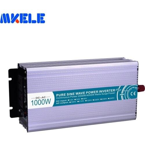 Power Inverter 1000W 12/24/48V DC-AC110/220V Power Supply Switch On-board Charger Pure Sine Wave Inverter