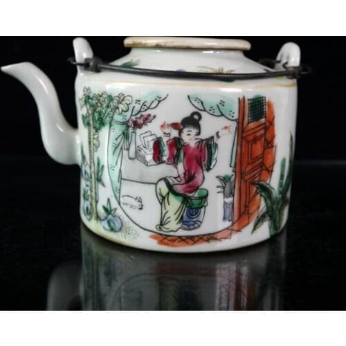 China Pastel ceramic Beauty teapot crafts statue