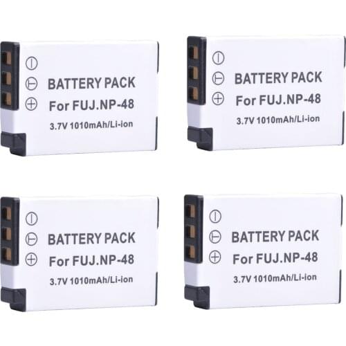 AsperX 4Pcs NP-48 NP 48 NP48 Rechargeable Li-ion Battery for Fujifilm XQ1 and XQ2 Cameras