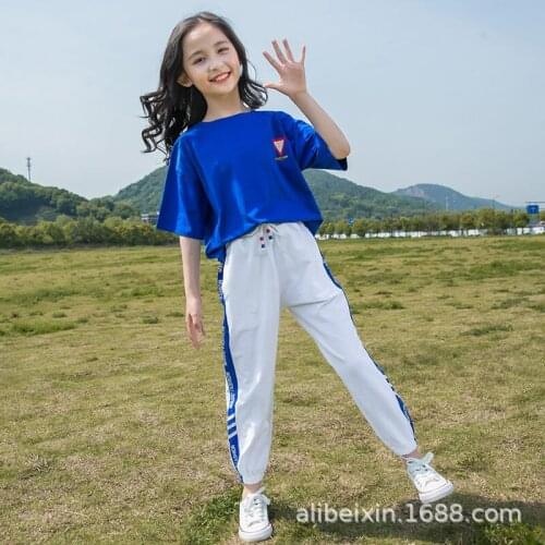 Girls Summer Clothes Set Teens Girl Pattern T shirts Tops+Pants 2Pcs New Casual Kids Clothing Suit 6 7 8 10 11 12 13 Years MD051