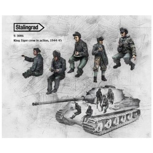 1/35 Scale Unpainted Resin Figure King Tiger crew in action 5 figures collection figure