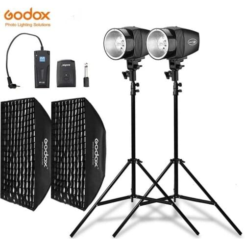 Godox 2x K-180A 360Ws Strobe Studio Flash Light Kit + 2x 50x70cm Honeycomb Grid Softbox + RT-16 Trigger + 2x 190cm Light Stand