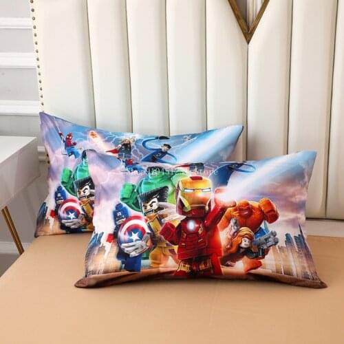The Avengers Pillowcases Spiderman Iron Man Home Textile 2Pcs kids Pillow Cover Decorative Pillows Case Living Room 48x74cm