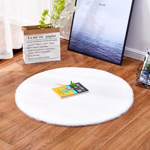 Nordic Super Soft Solid Colors Artificial Wool Rug Living Room Bedroom Mat Wools Warm Foot Pad Carpet Home Textile Floor Mat
