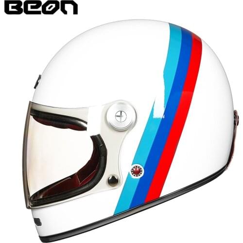NEW Motorbike Helmet Full Glass Fiber Helmet Motorcycle Professional Vintage Helmets Retro Ultralight ECE Headgear B-510