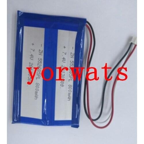 New Hot A Rechargeable Li-ion Cell 3.7V polymer lithium battery 552685 800MAH 7.4V DVD battery 3 wire plug 2