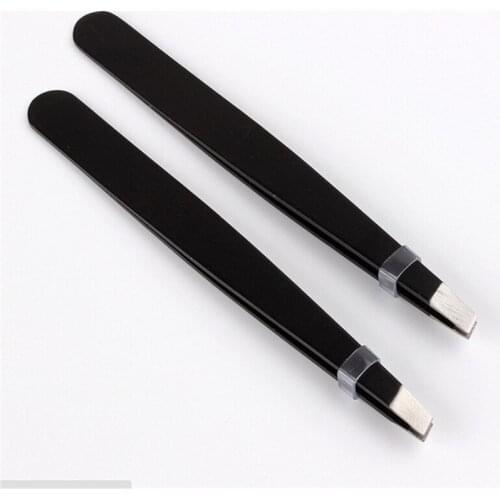 Stainless Steel Slant Tip Hair Removal Eyebrow Tweezer Women Girl Make Up Tool