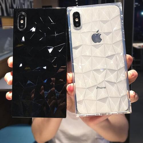 Popular Style Square Diamond Pattern Case For iPhone 12 7 8 6 6s Plus XS Max X XR Luxury Candy Color Cover For iPhone 11 Pro Max