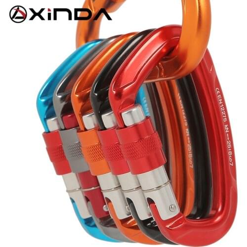 XINDA 2-40PCS Professional Rock Climbing Carabiner 25KN Lock D-shape Safety Buckle Outdoor Safety Protection Carabiner Equipment