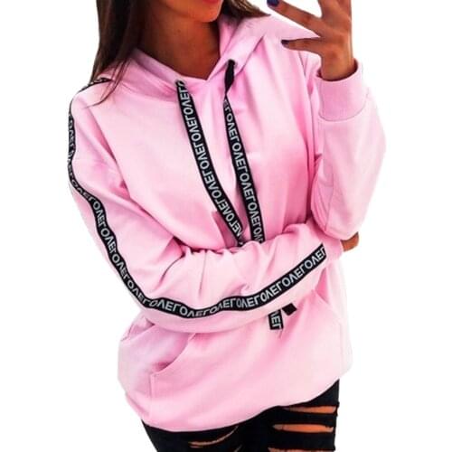 Plus Size Hoodie 5XL Oversized Blouse Streetwear Women Letter webbing Harajuku Sweatshirt Hooded Pullover Tops Shirt Hot