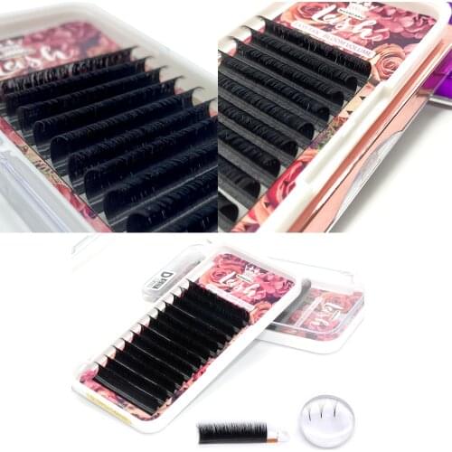 MASSCAKU Easy Fan Bloom Thickness 0.05 0.07 Eyelash Extension Fast Fan Self-Making Fans Volume Lashes Austomatic Flowering