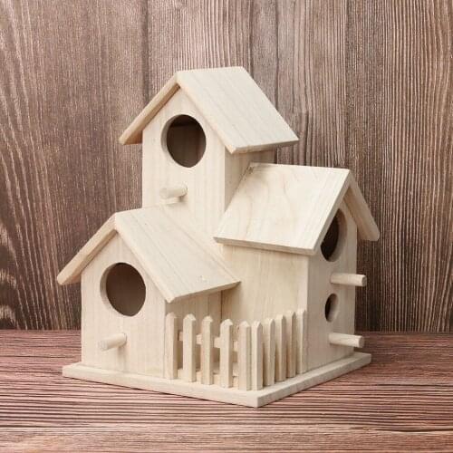 Nest Dox Bird House Wooden Box Birdhouse Feeding Feeder Garden Outdoor Window Backyard Balcony Pendant Home Decor