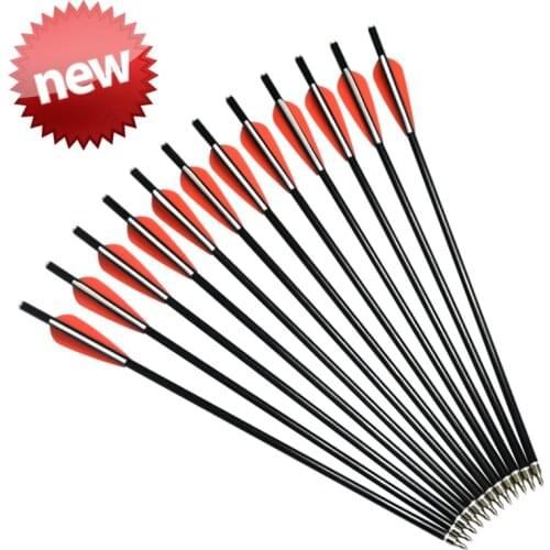 14" 16" 18" Fiberglass Arrow Crossbow Bolts 3" TPU Vane Flat Aluminum Nock Shoot Hunting Beast Archery Bow Outdoor Free Shipping