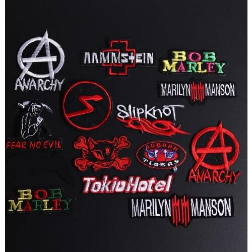 Fine Letter Patches For Clothing Iron On Patches DIY Hippie Patch Metal Bands Punk Stripes On Clothes Embroidered Badges