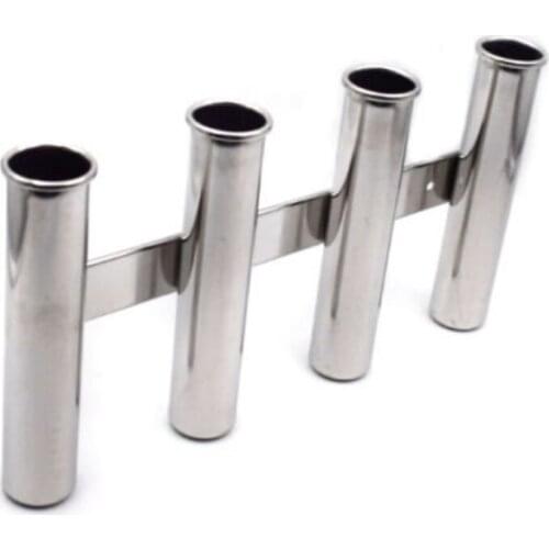 STOCK 316 STAINLESS STEEL FISHING ROD HOLDER 4 ROD RACK POD FOR BOAT MARINE