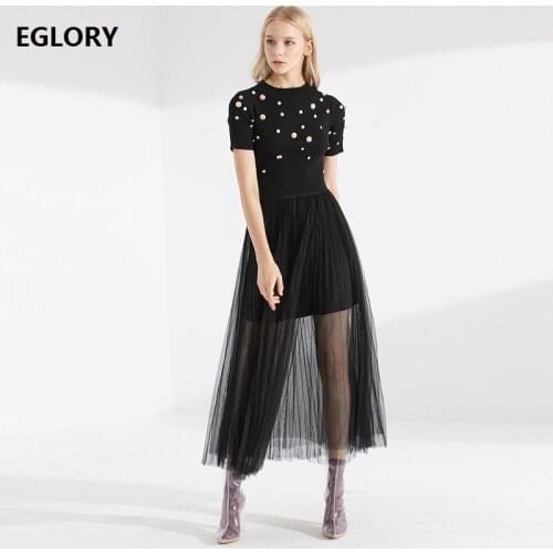 Top Grade Designer Clothing Sets & Suits 2020 Summer Fashion Knitted Pullovers+Mid-Calf Lace Skirt Set Female Casual Sweater Set