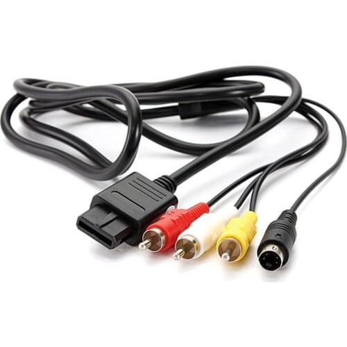 1.8M 6FT AV TV S-Video Super For Nintendo For Gamecube 64 For SNES For NGC For N64 AV Cable