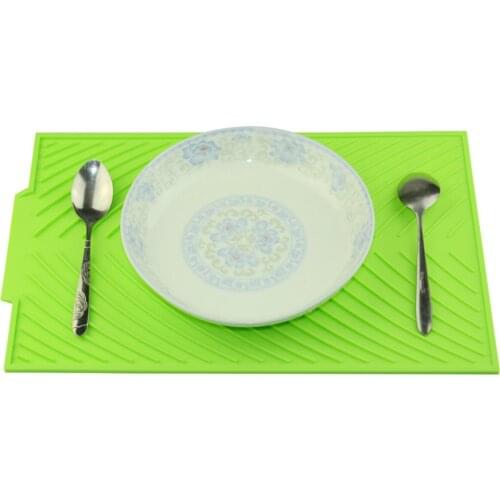 39*25*0.5cm Kitchen Food Grade Silicone BPAfree Silicone Dish Draining Mat Pot Holder Placemat heatresistant corrosion resistant