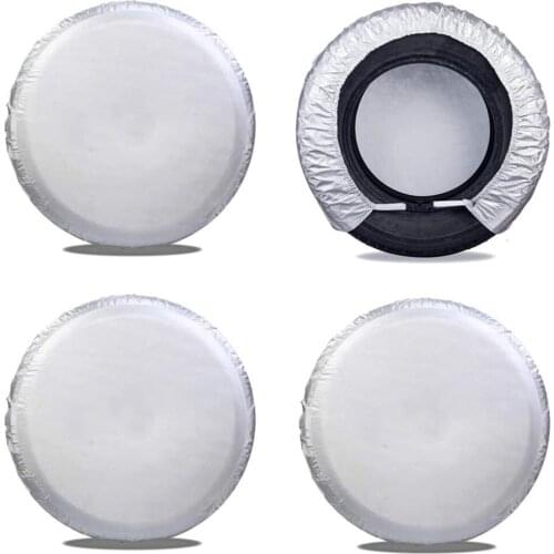4pcs Tire Covers for RV Travel Trailer Camper, Sun Rain Snow Protector, Waterproof, Fits 24-26 Inch Dia. Tire