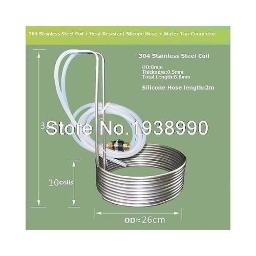8.8M Stainless Steel Coil Cooler Wort Immersion Chiller Beer Brewing Equipment