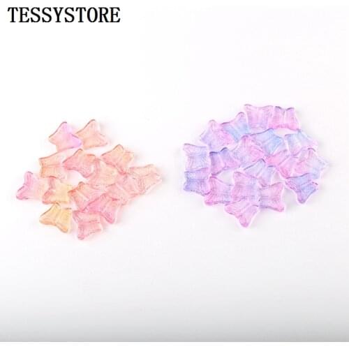 10pcs Small Butterfly Shape Lampwork Beads Multi Gradient Color Glass Beads For Jewelry Making Handmade DIY Accessories