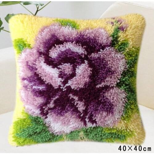 Flowers Grass Coarse Wool Cross Stitch Carpet Embroidery Plant Series Segment Embroidery Pillow DIY Handmade Material Package