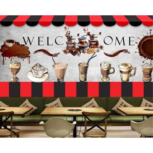 Beibehang Custom photo wallpaper modern 3D retro nostalgic coffee shop milk tea dessert bar western restaurant background wall