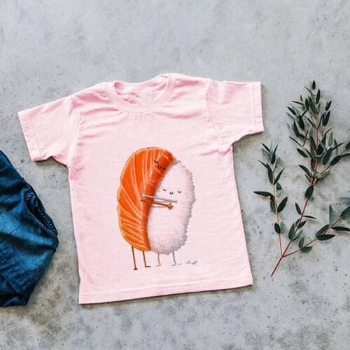 2021 Kids Tshirt Funny T-shirt Boys Sushi Sashimi Animal Print T Shirt Boys T Shirt Christmas Lemmings Tshirt Tops Short Sleeve