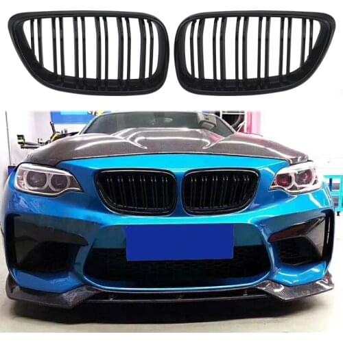 Gloss Matte Black Car Front Grille Auto Front Left Right Racing Grills Kidney Grilles For BMW 2 Series F22 F23 F87 M2 2014-2018