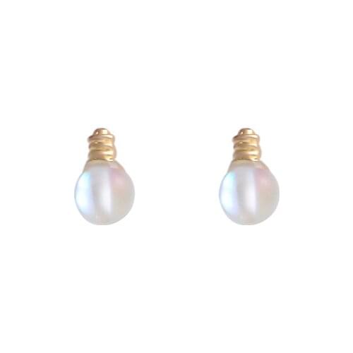 Korea Creative Colorful Light Bulb Earrings Cute Simple Women Small and Versatile Earrings Student Girl Heart Earrings Jewelry