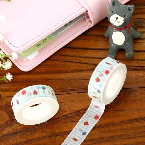 1.5cm Wide Fruit and Candy Washi Tape Cute Paper Masking Sticker Cintas Adhesivas Scrapbooking cute Tape
