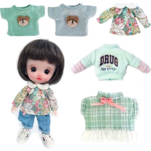 Ob11 Doll Accessories Fashion Short Sleeve, Long-Sleeved Shirt For Ob11,Molly, Gsc,1/12 Bjd,Body9,Ymy, Ddf Obitsu 11 Clothes
