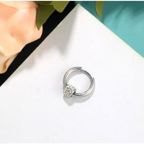 2021 new trendy mens fashion earrings Korean personality single square diamond fashion earrings earrings