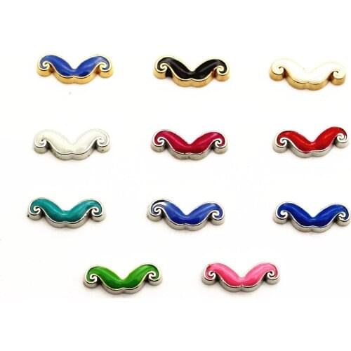 New Arrival Mix 10pcs/Lot Mustache Floating Charms Living Glass Memory Locket Jewelry