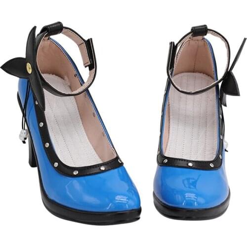 Anime Cosplay Final Fantasy VII Tifa ff7 Shoes Cosplay Blue High Heels