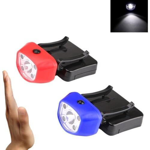 Outdoor camping fishing light LED 90 degree rotation 5 mode strong red and white light portable sensor headlight cap clip light
