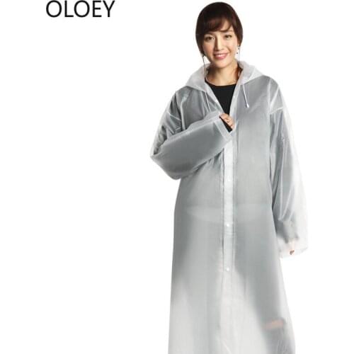 2 Piece Poncho Transparent Raincoat Woman Long Eva Fashion Raincoat Hooded Travel Outdoor Eva Travel Chubasquero Mujer Rainwear