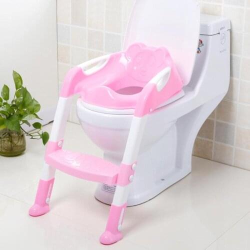 2 Colors Baby Potty Training Seat Childrens Potty With Adjustable Ladder Infant Baby Toilet Seat Toilet Training Folding Seat