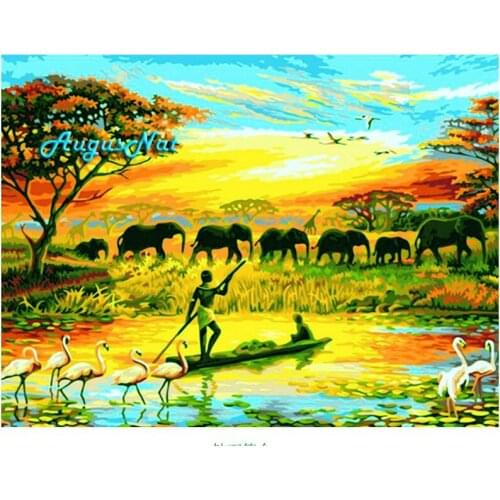 Herd of elephants diamond painting full square scenery wall art pictures diamond dots diy diamond sticker mosaic paint on canvas