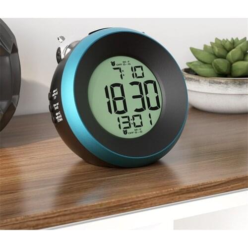 LED Electronic Alarm Clock Luminous Smart Compact Multifunctional Round Table Clock Desktop Watch Student Ded Bedroom Backlight