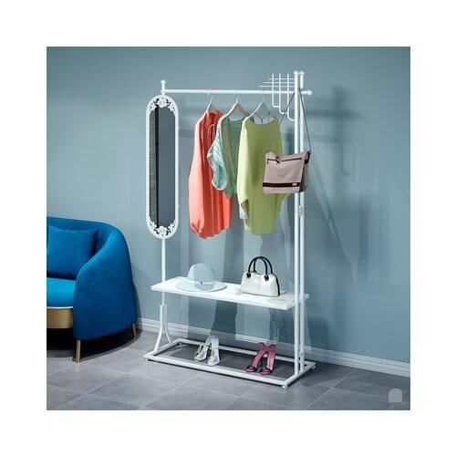 Clothes rack falling zone rotating mirror bedroom living room integrated corner porch hanging clothes shelf